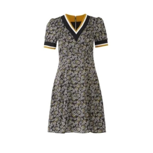 Slate & Willow Floral Varsity Trim V Neck Mini Dress in size 2. EUC - Picture 3 of 10